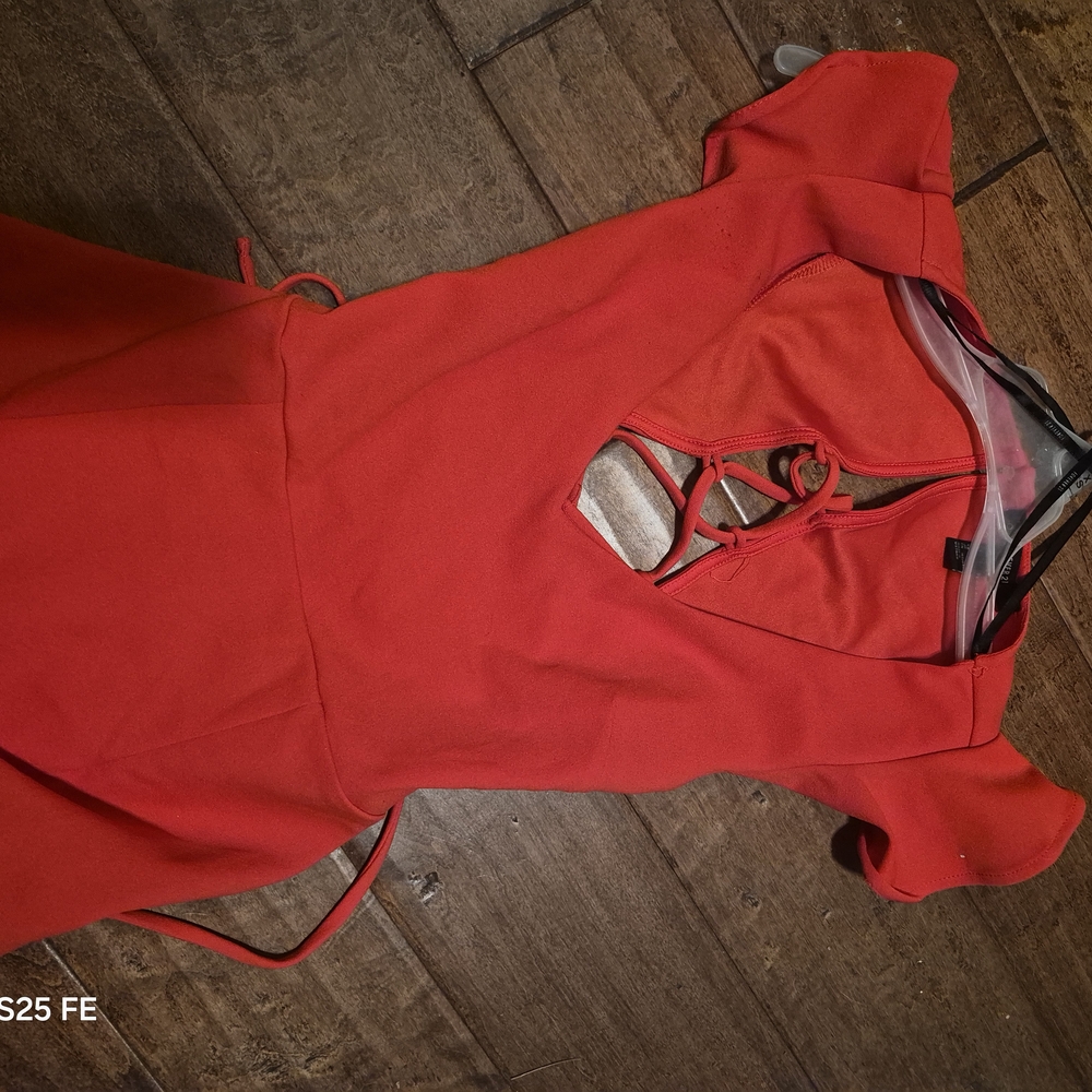 Forever 21 Red Cutout Fit-and-Flare Mini Dress